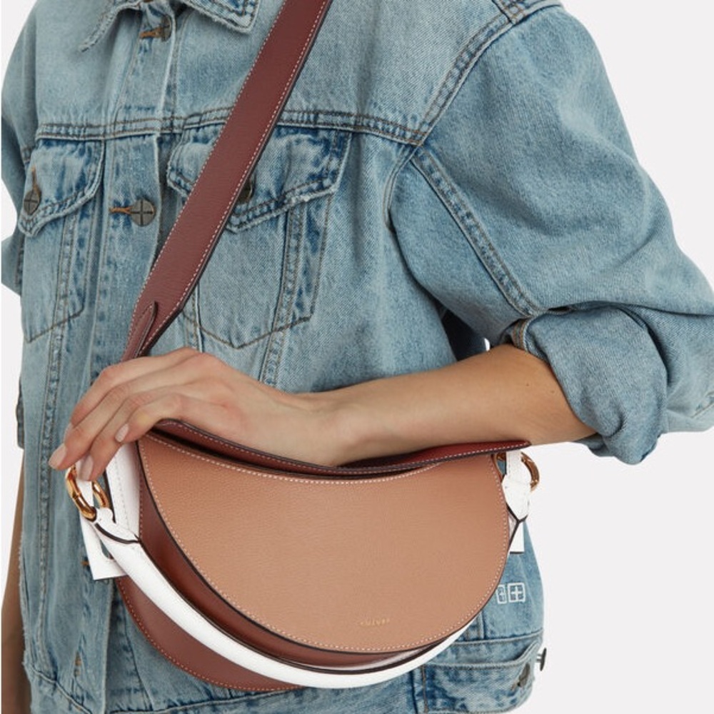 Yuzefi Brown, Tan, and White Dip Bag